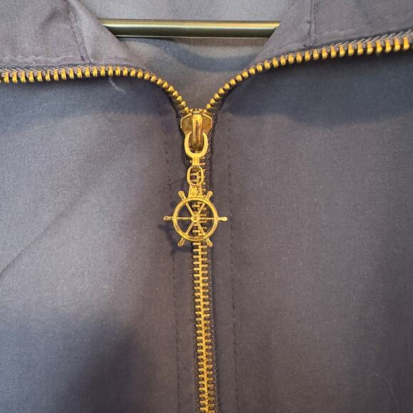 Vintage Keneth Too Navy Gold Embroidered Jacket Shoulder Pads Size XL Nautical - Picture 5 of 9